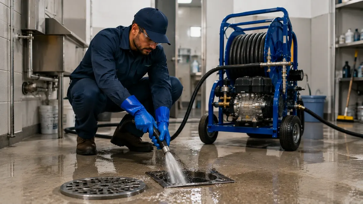 Floor Drain Hydro Jet Cleaning in Mojave