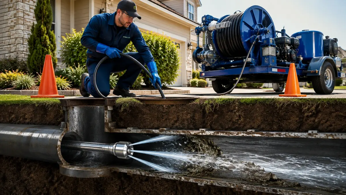 Main Sewer Line Hydro Jet Cleaning in Mojave