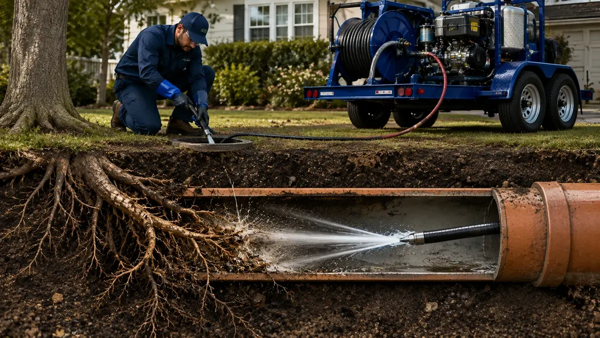Tree Root Removal with Hydro Jetting in Mojave